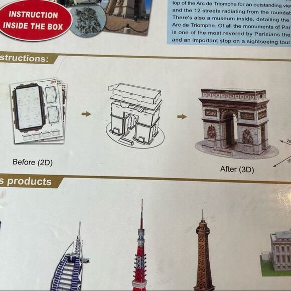 Triumphal Arch France 3D Puzzle New Sealed - Picture 4 of 9